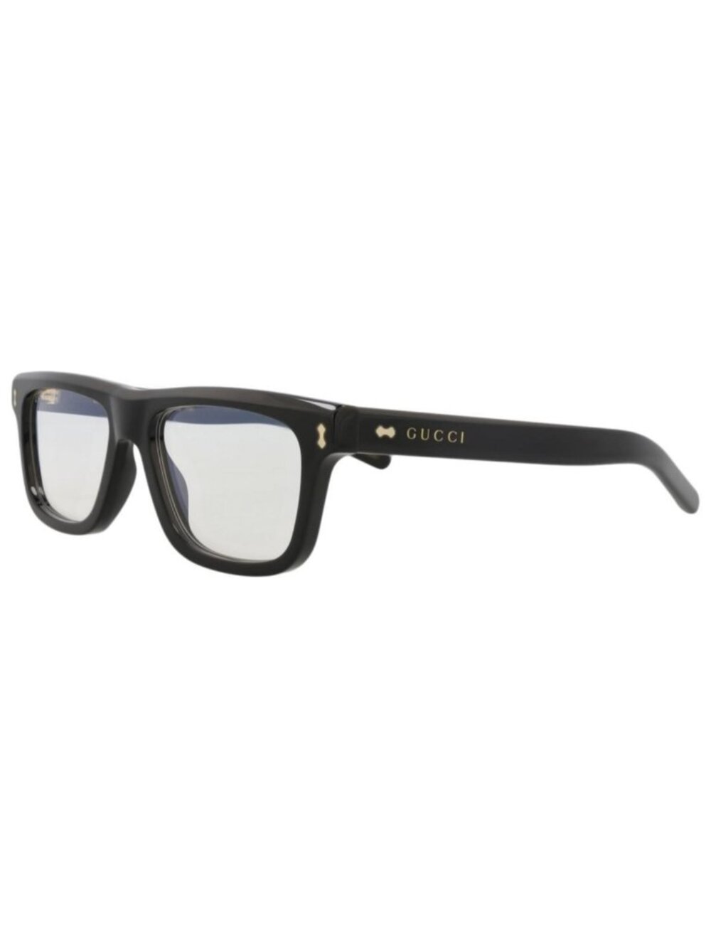 New Gucci Mens Square/Rectangle Black Black Transparent Fashion Designer Eyeglas